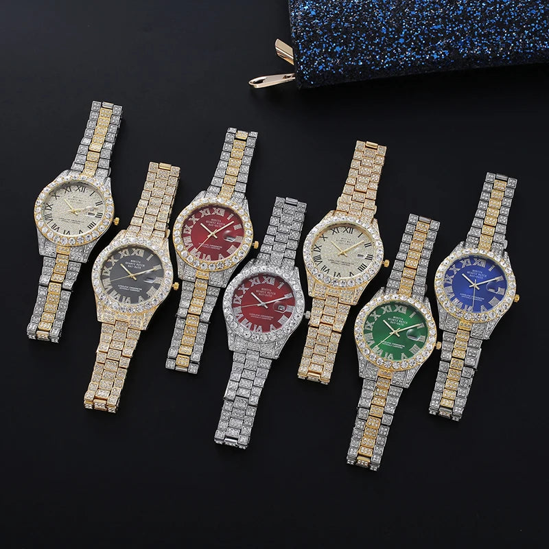 Montre type luxe pour hommes/femmes, Quartz cadrant romain