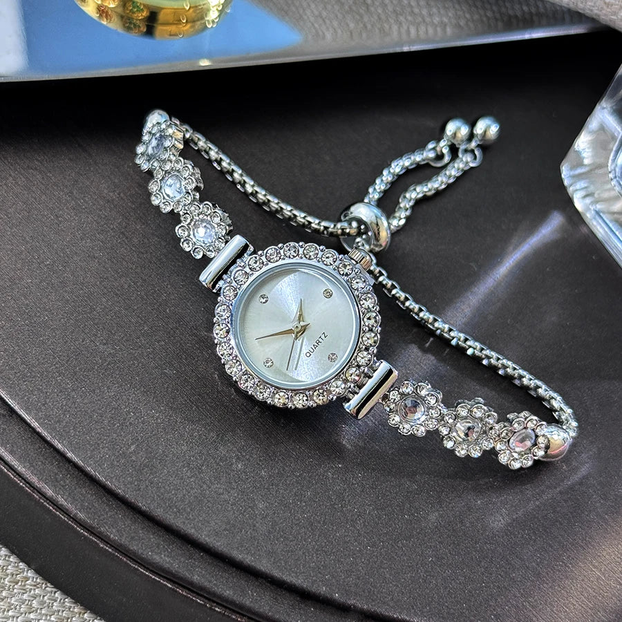 Montre-bracelet et cadran sertis de diamants quartz pour femme