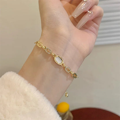 Bracelet type luxe en Zircon plaqué or