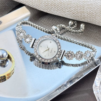 Montre-bracelet et cadran sertis de diamants quartz pour femme