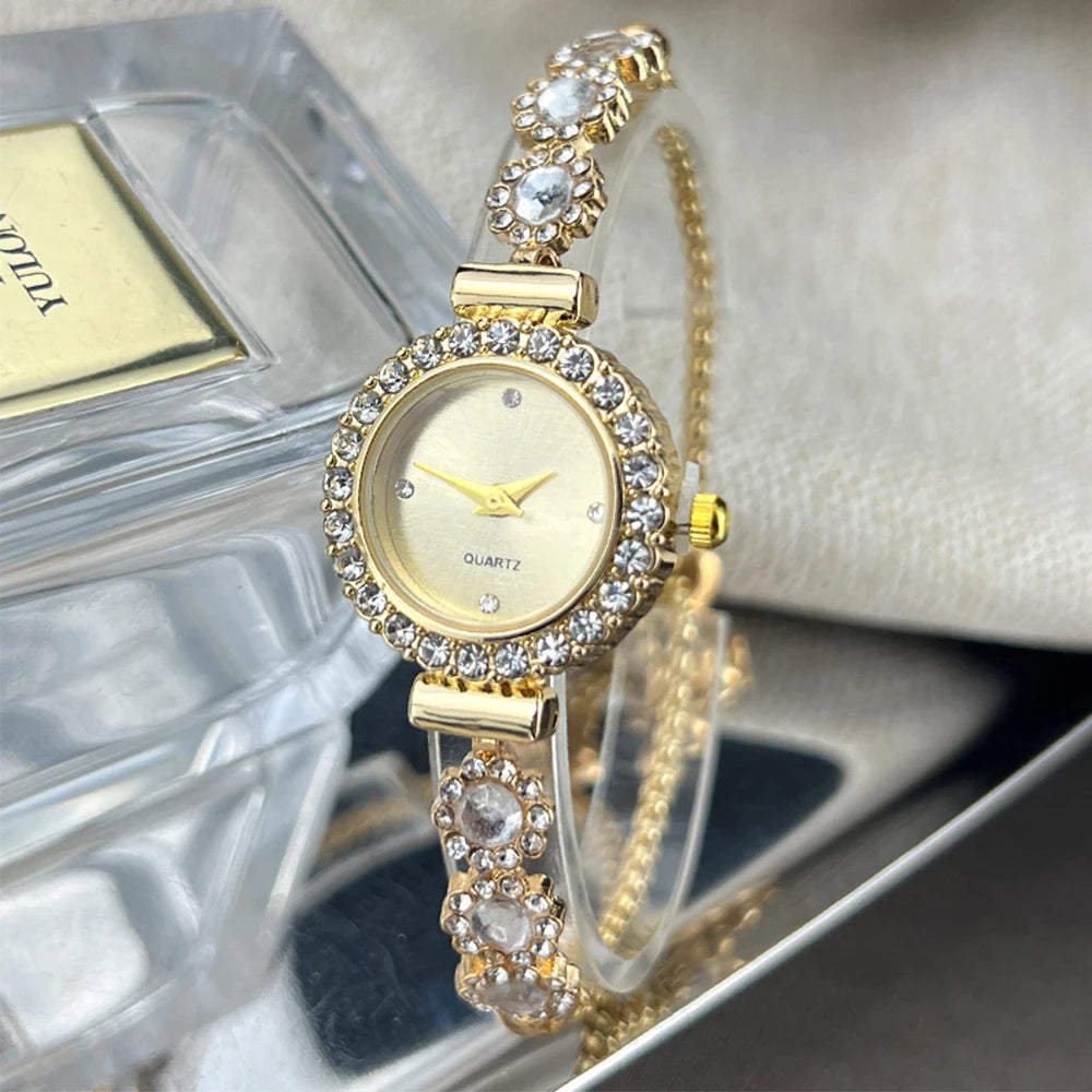 Montre-bracelet et cadran sertis de diamants quartz pour femme