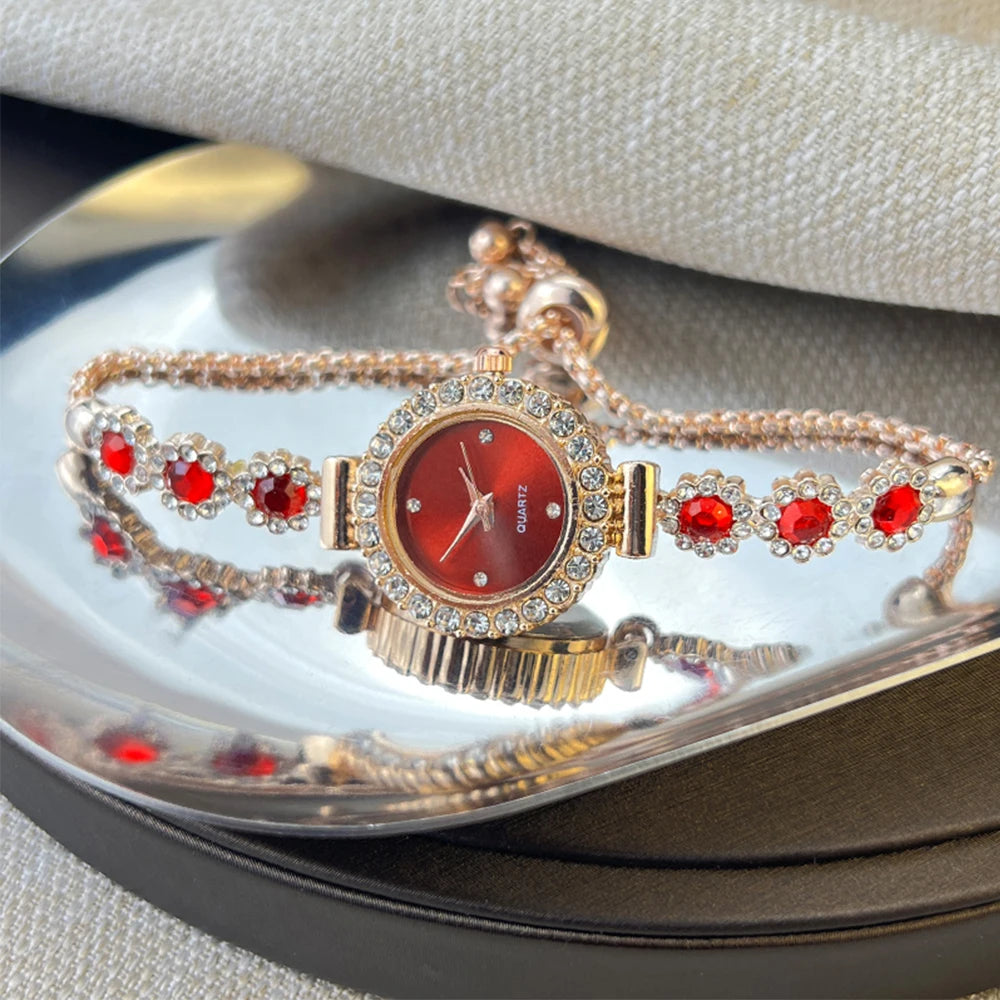 Montre-bracelet et cadran sertis de diamants quartz pour femme