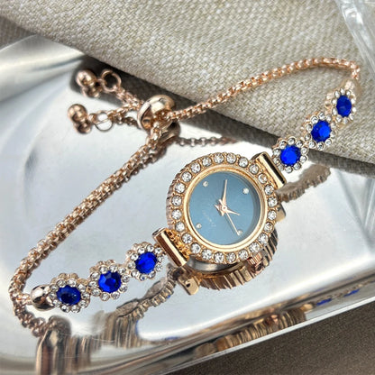 Montre-bracelet et cadran sertis de diamants quartz pour femme