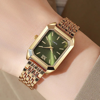 Montre + bracelet Quartz type luxe Plaqué or