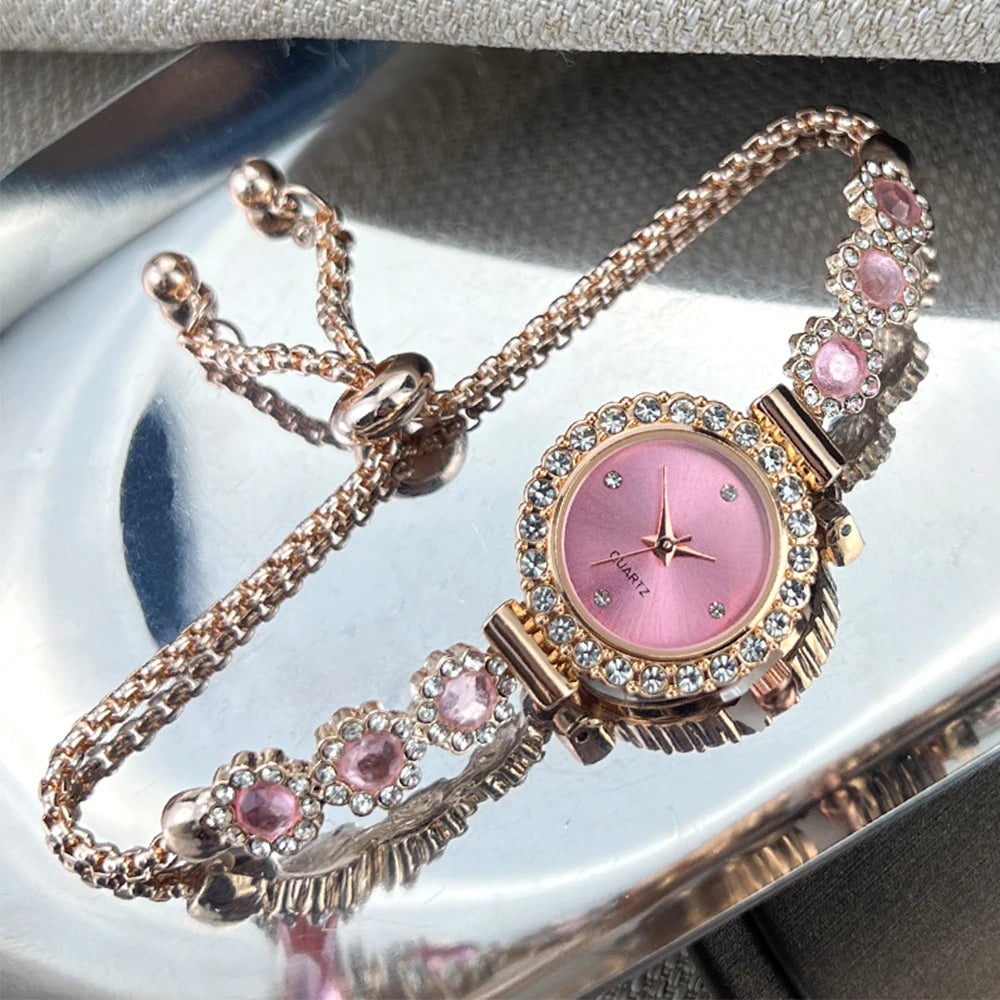 Montre-bracelet et cadran sertis de diamants quartz pour femme