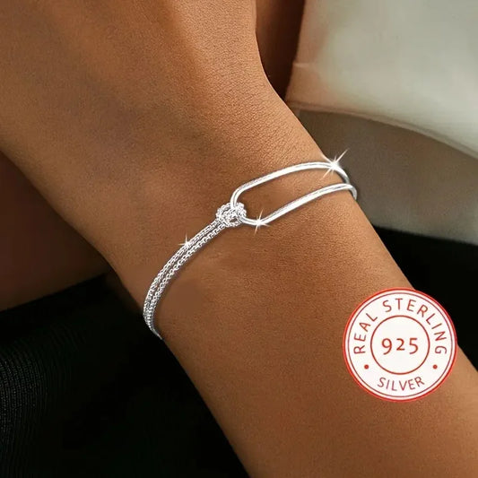 Bracelet en argent simple et élégant, pour femmes nouvelle collection
