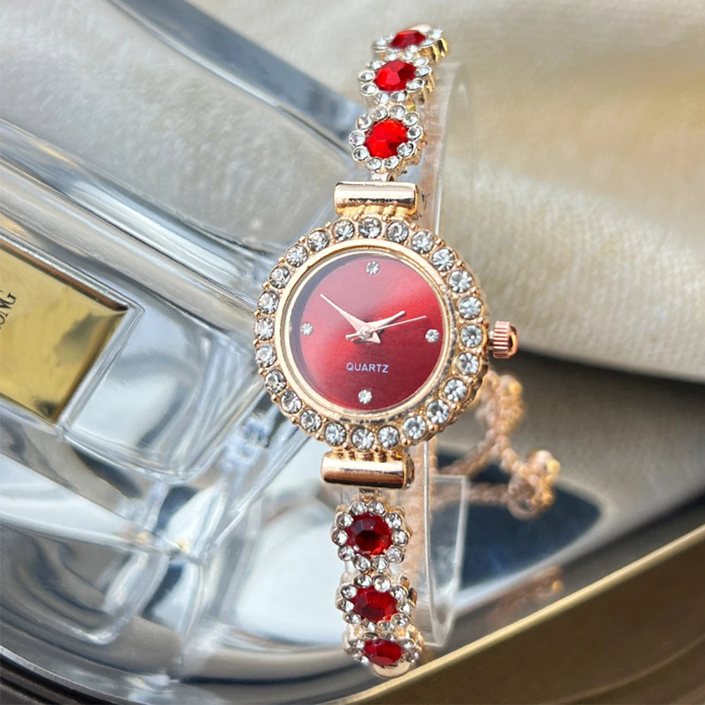 Montre-bracelet et cadran sertis de diamants quartz pour femme