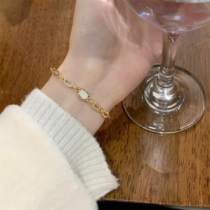 Bracelet type luxe en Zircon plaqué or