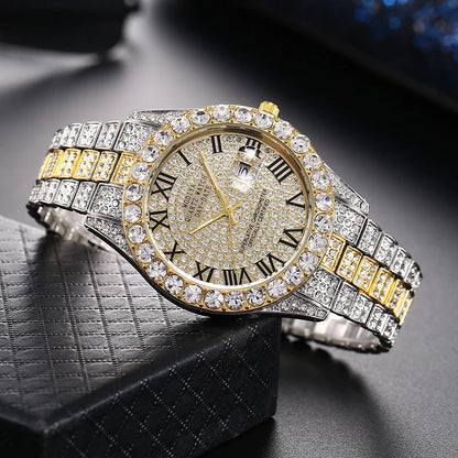 Montre type luxe pour hommes/femmes, Quartz cadrant romain