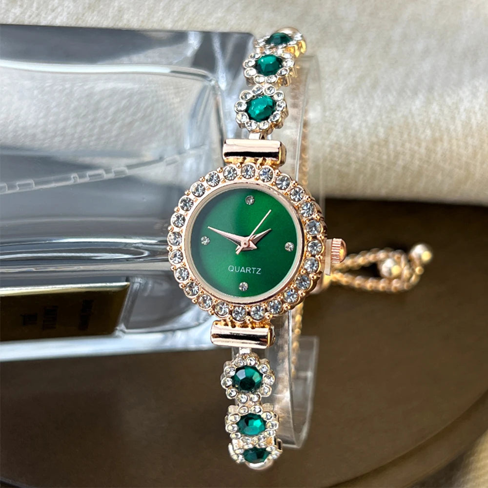 Montre-bracelet et cadran sertis de diamants quartz pour femme