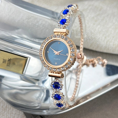 Montre-bracelet et cadran sertis de diamants quartz pour femme