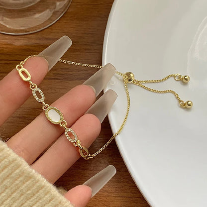 Bracelet type luxe en Zircon plaqué or
