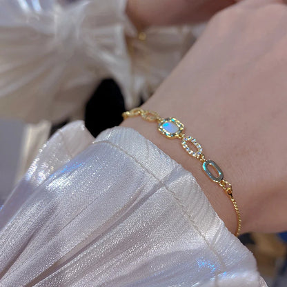Bracelet type luxe en Zircon plaqué or