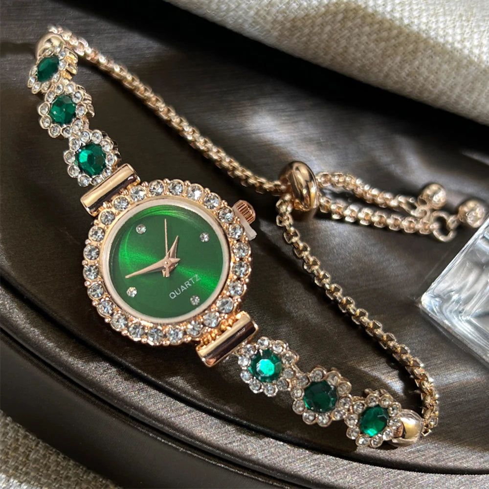 Montre-bracelet et cadran sertis de diamants quartz pour femme