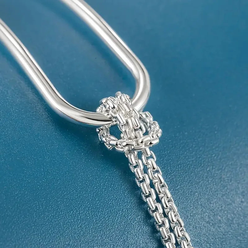 Bracelet en argent simple et élégant, pour femmes nouvelle collection