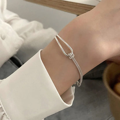 Bracelet en argent simple et élégant, pour femmes nouvelle collection
