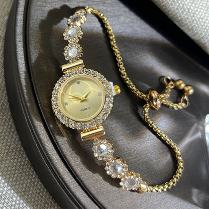 Montre-bracelet et cadran sertis de diamants quartz pour femme