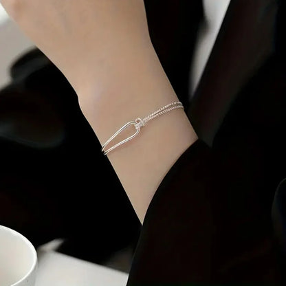 Bracelet en argent simple et élégant, pour femmes nouvelle collection