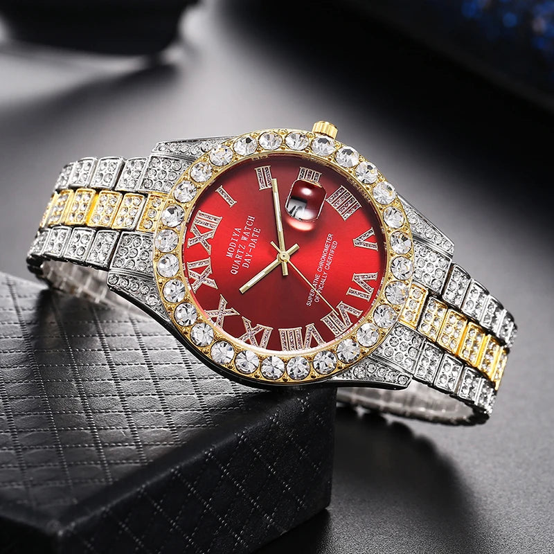 Montre type luxe pour hommes/femmes, Quartz cadrant romain
