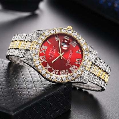 Montre type luxe pour hommes/femmes, Quartz cadrant romain