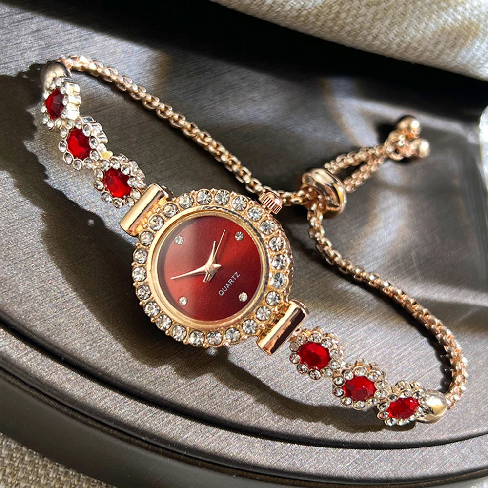 Montre-bracelet et cadran sertis de diamants quartz pour femme