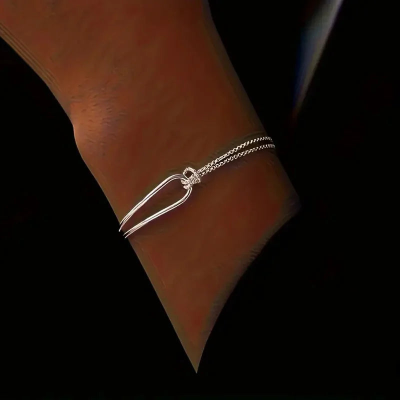 Bracelet en argent simple et élégant, pour femmes nouvelle collection