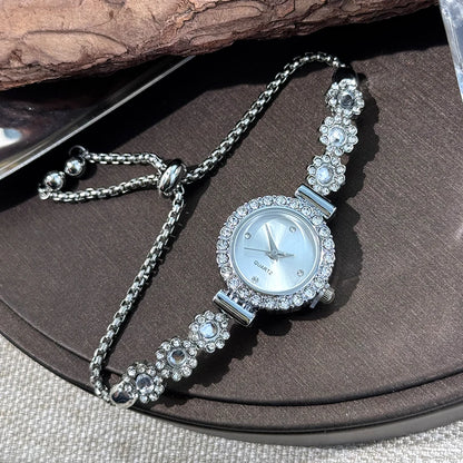 Montre-bracelet et cadran sertis de diamants quartz pour femme
