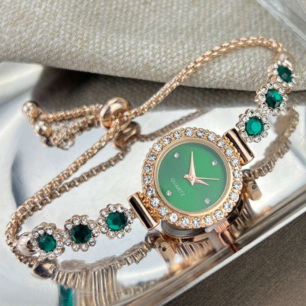 Montre-bracelet et cadran sertis de diamants quartz pour femme